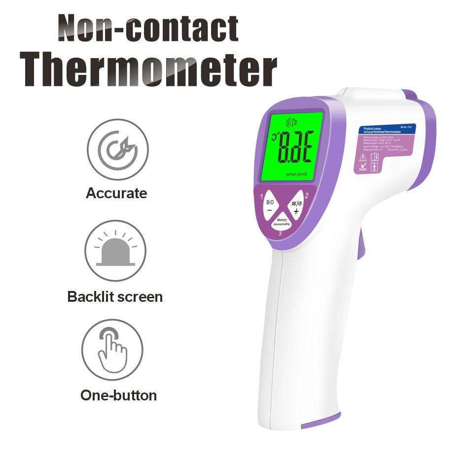 Smart Touchless Baby Thermometer - 1s Silent Reading, 32 Memory & Tri-Color Alarm