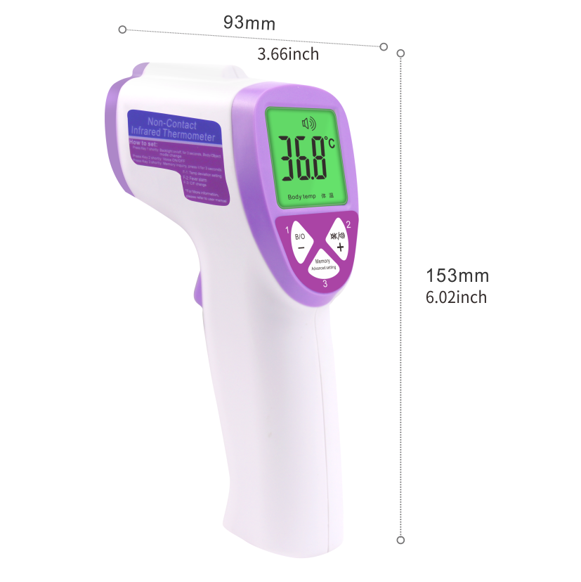 Smart Touchless Baby Thermometer - 1s Silent Reading, 32 Memory & Tri-Color Alarm