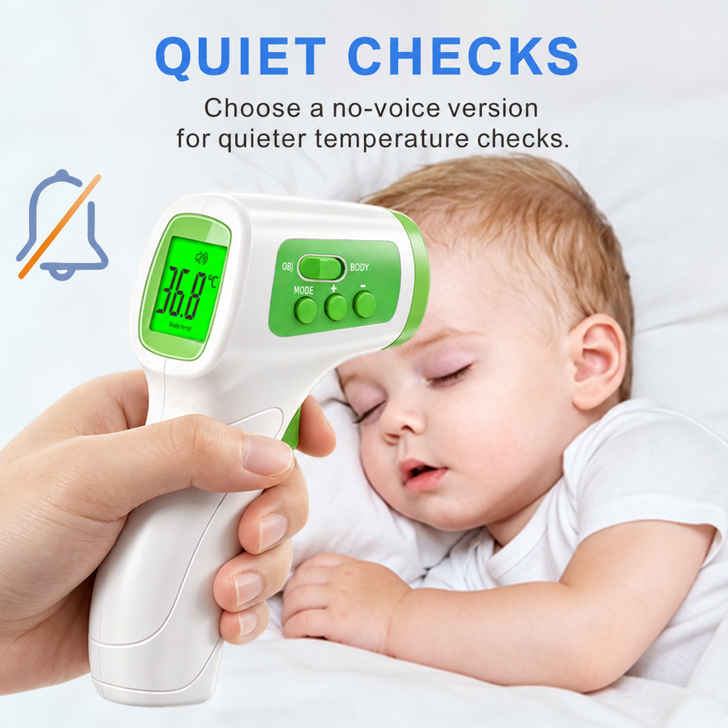 FAMILYPULSE FI05 no-voice thermometer for quiet temperature checks